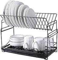 MMLLZEL Wrought Iron and Spray Paint Dish Drying Rack Kitchen Organizer Drainer Plate Holder Cutlery Storage Shelf Sink Accessories Drain Stand (Color : black-Strawberry Cake7)