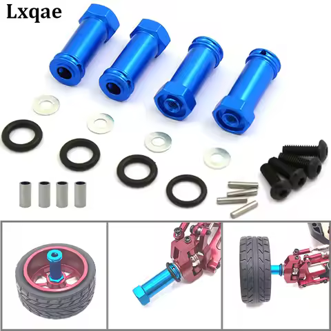 4Pcs Aluminum 12mm Hex Wheel Hub Drive Adapter Long 30mm Adaptor Extension Combiner For 1/12 RC Car 