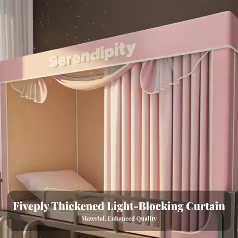 Black Exclude Net Breathable Dormitory Bed Curtain Dormitory Privacy Curtain Stylish Pattern Single