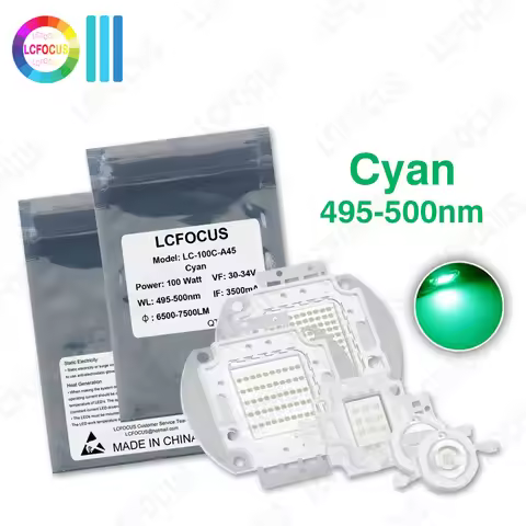 1W 3W 5W 10W 20W 30W 50W 100W LED Chip Cyan 495nm 500nm COB Diodes For 1 3 5 10 20 30 50 100 W Watt 