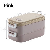 Bento lunchbox stackable stainless steel 304 kayu Jepang lunch box 2 tingkat / rantang kedap udara k