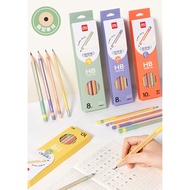 [Deli] Non-Toxic Hole HB Pinch Pencil 8 Pieces Set (Practice School-Age Correction Pen Holder Postur