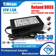 12V 1.5A AC/DC Adapter PSB-5U for ROLAND GoKeys 3 5 RP-107 F-107 JUNO D6 Keyboard TD-07 KV DRUM SOUN