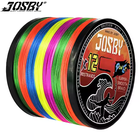 JOSBY Fishing Lines 12 Strands Braided PE 300m 500m 1000m Japan Multifilament Carp Fly Fishing Wire