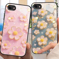 Flowers Casing for vivo y81,y85,y91,y93,y97,y95,x20,x23,x50,x70,x80,x90/pro,x100 tempered glass case