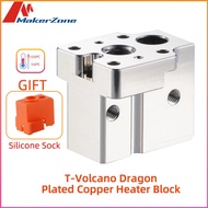 V6 Hotend Heat Block Copper Heatblock 3D Printer Compatible With E3D V6 Phaet Dragon Hotend thermist