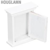 Houglamn Dollhouse Mini Mirror Cabinet 1:12 Miniature Mirrored White Bathroom
