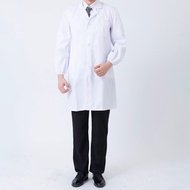 Medical Student White Lab Coat with Elastic Cuffs Skin-friendly Design for Hospital Scientist School