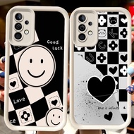 H43 Smiely White Casing for Samsung A04s A36 A14 A05S A56 A35 A34 A24 S25 Ultra A15 A54 A55 A25 A16 