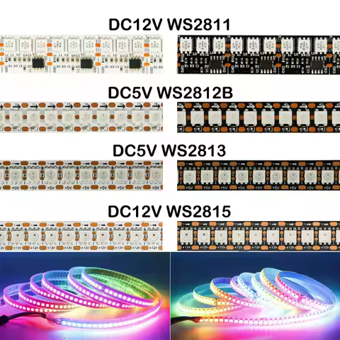 WS2812B WS2815 WS2813 Individually Addressable RGBIC LED Strip WS2811 WS2812 30/60/144Pixels/Leds/m 