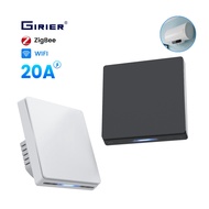 GIRIER Tuya Smart Water Heater Switch ZigBee/WiFi 20A Push Button Switch for AC/Fan Neutral Wire Req