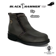 [SUPER LOW PRICE ] ORIGINAL 🔥BLACK HAMMER🔥 SAFETY SHOES MID CUT ZIP ON - BH 4663 BH4663