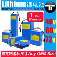 StonBike 48V 52V 60V 72V 8AH 10AH 13AH 15AH 18AH 20AH 30AH Lithium battery pack for ebike e-bike sco