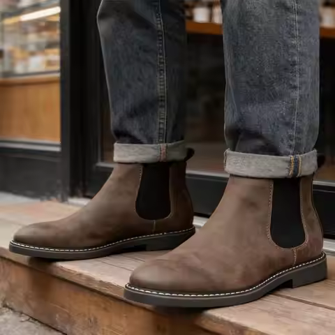 Men Boots Fashion Comfortable Casual Retro 2026 Brand Chelsea Boots