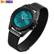 SKMEI Top Luxury Brand Fashion Casual Ladies Watch Luxury Waterproof Magnet Mesh Band Quartz Ladies Watch