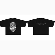 Cupids Shop Black Peace Boxy Cropped Tshirt