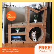 KAFBO Cat Scratching Furniture HOME 2 pcs Set – Walnut ที่ลับเล็บแมว ที่ฝนเล็บแมว ที่ข่วนเล็บแมว ที่