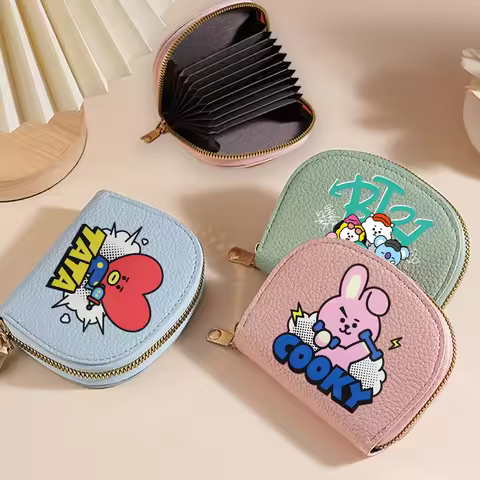 BT21 Wallet Creative Shell Large Capacity Multiple Card Slots Purse Women COOKY Cartoon Anime Holder
