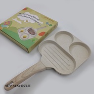 SYNMORE Wajan Penggorengan Telur 3 Hole Egg Pan Granite Diecast Wajan Telur Anti Lengket