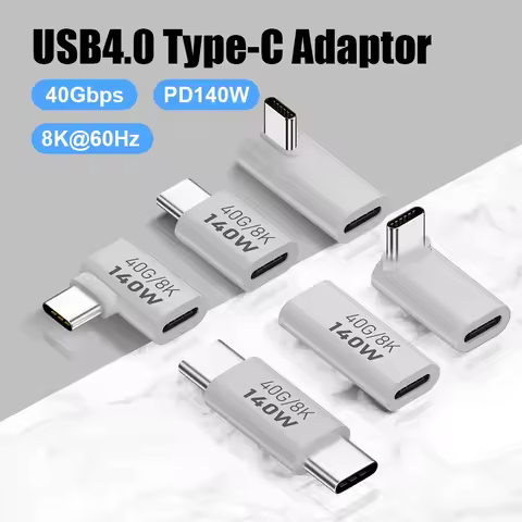 PD140W TYPE C Female to Male Adapter PD 3.1 Thunderbolt 3 40 Gbps Data Transfer 8K@60Hz Extension Co