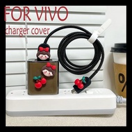 For VIVO 33W Soft TPU Charger Cover Cute Cherry Girl Cartoon Charger Protector Cover for vivo 18w/44w/66w/80w/(120w type c prot) Charger Case