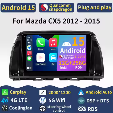 Android 15 Carplay For Mazda CX5 2012 - 2015 Player Car Radio WIFI Auto Multimedia 360 Camera GPS BT