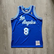 Mitchell Ness M&amp;N NBA 湖人隊 Kobe Bryant 復古 草寫藍 球員版 球衣 XL號