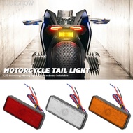 LOOKSHOW 1Pc Motorcycle Rectangle Reflector Tail Light Brake Lamp Motorcycle Rear Light Car ATV LED 