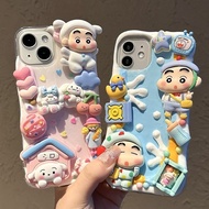 Phone phone case DIY phone case Cream Glue diy phone case Homemade Couple phone case diy Crayon Shin