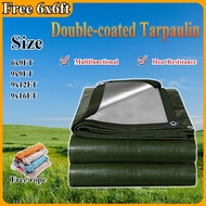 【Buy One Get One Free】Tarpaulin canvas 6x9ft 9x9tf 9x12ft 9x16ft （With holes durable）Camping Tent Ka