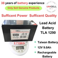 TLA 1290 Battery Back Up Battery 12V 9.0AH Rechargeable Sealed Lead Acid  Battery