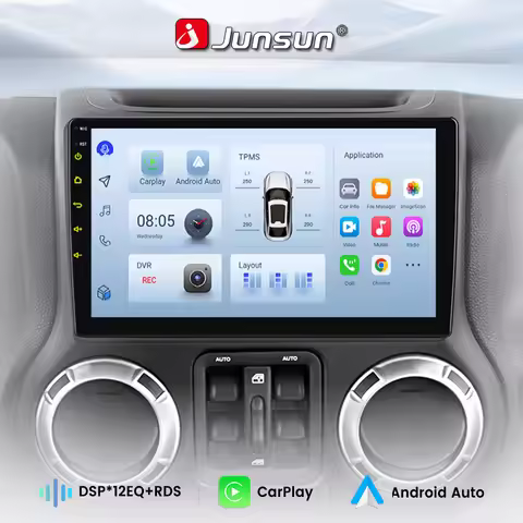 Car Radio junsu Android Head Unit Car Radio with GPS Navigation DSP for Jeep Wrangler JK 2007-2018 D