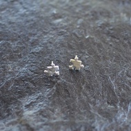 92.5% Sterling Silver Earrings Jigsaw Fashion Puzzle