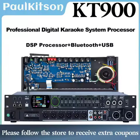 Paulkitson KT900 Professional Audio Karaoke Effects Processor Home Speaker Management System DSP Rev