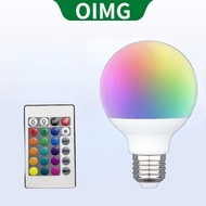 OIMG LED RGB Remote Control Bulb Ambient Light E27 220V G70 G80 G95 G120 9W 12W 15W 18W