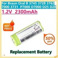 For Braun Oral B 3745 3728 3762 7000 3731  P7000 D7000 D25 D28 Electric Toothbrush 2300mAh 1.2V Repl
