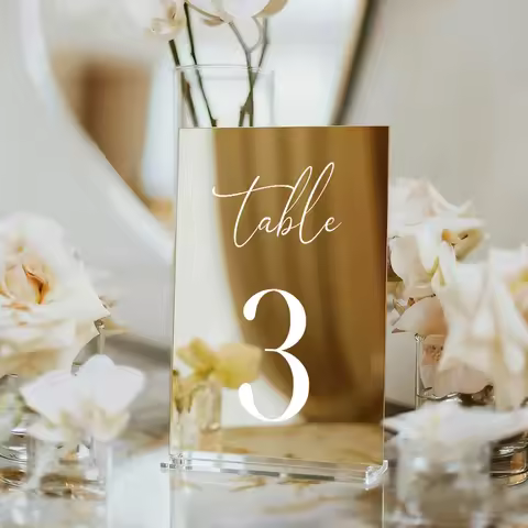 10PCS Personalized Table Numbers Includes Table Number Support Acrylic Table Number Wedding Table Nu