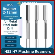 PTKFPT09 HSS Reamer, Straight Flute Shank Diameter Chucking Reamer, Tool H7 2mm-12mm Straight Flute 