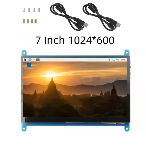 7 Inch Raspberry Pi 4/3/2/B/B+/A+ Monitor 1024x600 IPS 5-Points Capacitive Touchscreen Drive Free HD