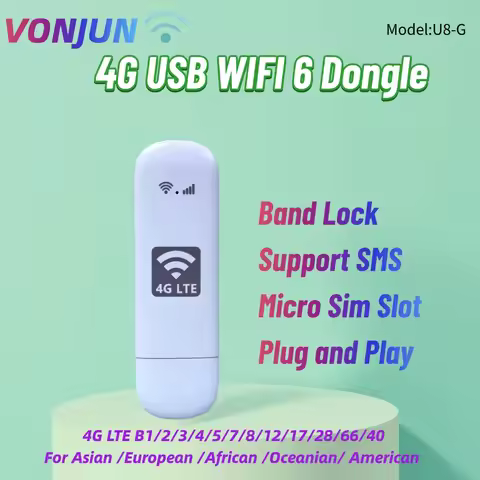 4G WIFI6 Dongle with Sim Card Slot LTE Mobile Hotspot Pocket WIFI Band Lock Global U8
