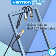 Vention Type C to 2RCA Hi-Fi USB-C to Audio Cable Male to Male for Iphone 16 Speaker Power Amplifier