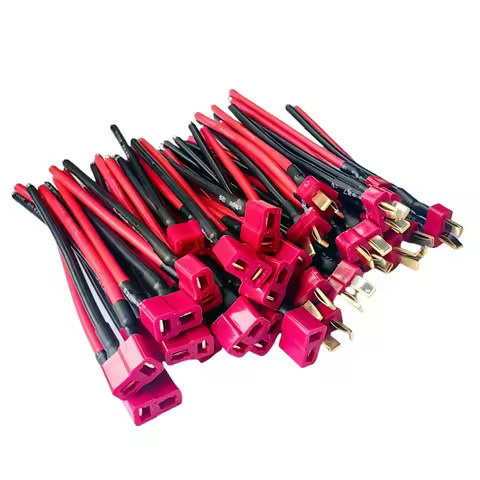 100mm Deans connector T Plug Male Female Connector Extension Silicone Wire with 3.93inch 14AWG Batte