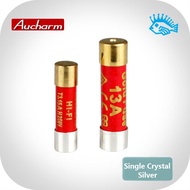 1pcs Aucharm HiFi Fever Grade Single Crystal Sterling Silver Nano Fuse Gold-plated Cap Audio Fuse 5x