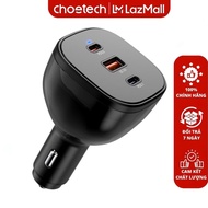Tẩu sạc nhanh ô tô 165w Choetech TC0024 (2 Type-C + 1 USB A)- Hàng chính hãng