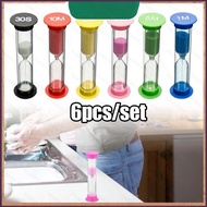 SY10 6Pcs Sand Timer Colored Hourglass Sand Clock Timer 30 sec 1 min 2 mins 3 mins 5 mins 10 mins YS