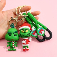 grinch doll cross-border explosionNew Christmas Grinch keychain pendant Christmas green hair monster