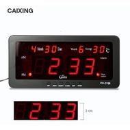 GooAB Shop นาฬิกาปลุก ตั้งโต๊ะ ติดผนัง LED พร้อมวันที่ ขนาด 7 นิ้ว - ไฟสีแดง  CX2158