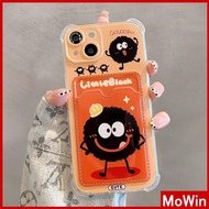 Mowin - For iPhone 15 Pro Max iPhone 11 Case Card Case TPU Soft Clear Case Card Storage Airbag Shockproof Cute Little Briquettes Compatible With iPhone 14 13 12 11 Pro Max Plus XR