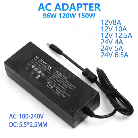 1PC 96W 120W 150W Power Adapter Supply AC 110V/220V To DC 12V 24V Lighting Transformer 4A 5A 6.5A 8A