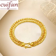 18k gold pawnable saudi gold original Mens domineering thick bracelets tauco bracelet 4rounds 10k go